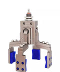Close-up view of Beefy Heavy Duty Pneumatic Fixture Cylinder With Four Claw Clamp And Sensor Switch, Precision Mini Gripper Finger Arm AHVG75.