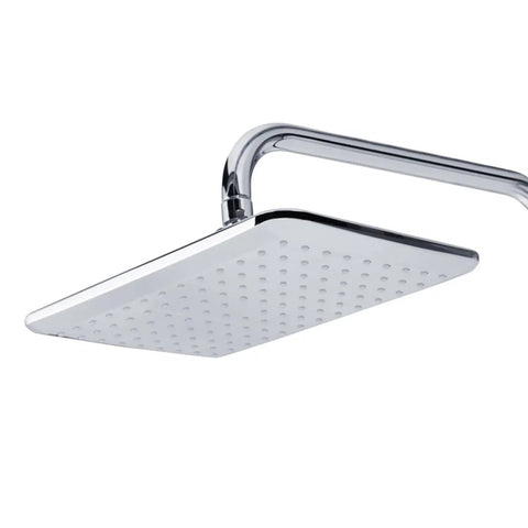 HomeStock Modern Rain Shower System with Handheld Sprayer, Oversized Head, and Air Infusion Technology, Chrome Finish overhead rain shower head.
