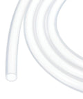 Clear Silicone Tubing 6.6 Ft Long 1/4 Inch ID By 5/16 Inch OD High Temp Flexible Hose coiled, showing transparent silicone material