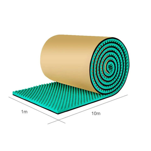 Pro Grade Self Adhesive Acoustic Foam Roll Heavy Duty Egg Crate Sound Absorbing Wall Panels Grey 1M X 10M Extra Thick 5Cm Cushion.