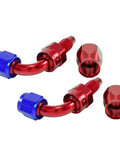 Ultra Durable AN4 Braided Fuel Hose Line Kit With Stainless Steel Fittings For Gas Oil Methanol And Brake Fluids In Zero 45 90 Degree Angles To Boost Your Ride Performance Today, red 90 degree hose fittings