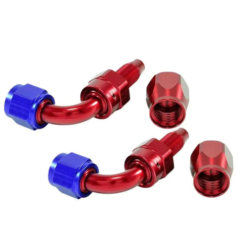 Ultra Durable AN4 Braided Fuel Hose Line Kit With Stainless Steel Fittings For Gas Oil Methanol And Brake Fluids In Zero 45 90 Degree Angles To Boost Your Ride Performance Today, red 90 degree hose fittings