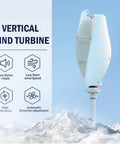 Vertical view of Two Blade Vertical Axis Wind Turbine With Controller for Marine RV and Home Use Off Grid Ready Low Noise Windmill