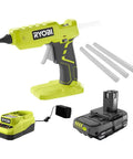 Cordless Full Size Hot Glue Gun Bundle With Charger And 18 Volt Lithium Ion Battery LED Indicator 18V Compatible Long Runtime