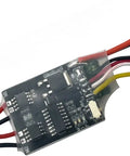Beefy 5A Brushed ESC Dual Way Bidirectional For 2S To 3S LiPo RC Boats And Tanks with built-in capacitor and wires visible