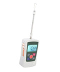 Hand Push Pull Force Gauge 50N Digital Tester With Limit Setting And Alarm, Backlit Readout For Easy Readings In N Kg Lb Oz, Pro Grade Ultra Accurate Sensor For A Workshop Ready Tool, white handheld gauge with hook