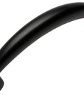 10 Pack Flat Black Modern Cabinet Hardware Arch Handle Pull With 64mm Hole Centers, 2-1/2 Inch Center, Side View