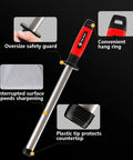 10 Inch Diamond Knife Sharpener Rod For Kitchen And Outdoor Knives Pro Grade For Master Chefs Hunters And Home Gourmets with safety guard and hang ring.