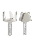 Two carbide tipped tapered plug cutter bits set for wood repairs, featuring 15-degree angle, designed for precise patching.