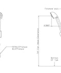 Diagram of RV And Mobile Home Shower Valve With Handheld Shower Kit, 4-In Centerset 2-Handle Wall Mount, plumbing measurements shown.