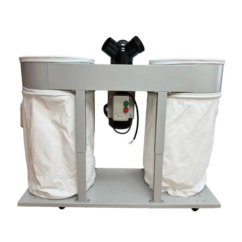 Tough As Nails Heavy Duty Dust Collector And Portable Shop Vacuum For Woodworking Shops Featuring Mobile Base large capacity with two bags.