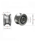 10 Pack Premium T22 Roller Bearings For Smooth Linear Motion In Machinery And Automation Projects. Heavy Duty Steel Tracks With Low Friction Design. Image shows detailed dimensions of a steel roller bearing.