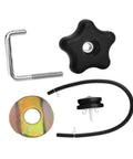 Heavy Duty 2 Set Blower Handle Knob Kit With Bolt Lock Screw And Gasket For Farm Garden Tools. Kit parts on white background.