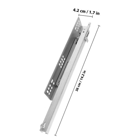 14 Inch Drawer Slides Replacement With Damping Soft Close Hidden Bottom Mount Rails, silver hardware product shown