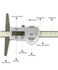 Double‑Hook Digital Depth Gauge Waterproof Stainless Steel Electronic Vernier Caliper showing LCD display and measuring claw.