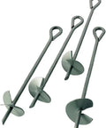4 Piece 15 Inch Heavy Duty Steel Earth Auger Anchor Kit With 40 Feet Rope Reusable Corkscrew Design For Securing Shelters Canopies Instant Garages