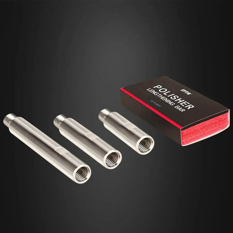 Pro Grade Metal Rotary Extension Shaft Set Notched For Quick Removal With 75mm 100mm And 140mm Lengths And 5/8-11 Thread For Rotary Polisher