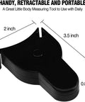 Three Pack 60 Inch Body Measuring Tapes With Auto Telescopic Fat Measure For Easy One Hand Use, Track Weight Loss, Muscle Gain, And Precise Body Measurements With Durable Fiberglass Tape, black retractable body tape measure