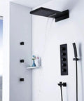 Easy Peasy Installation On This Wall Mounted Shower System Featuring High Pressure Rainfall Head And Sturdy Handheld Sprayer Paired With Slick Matte Black Fixtures For Instant Bathroom Glow Up.