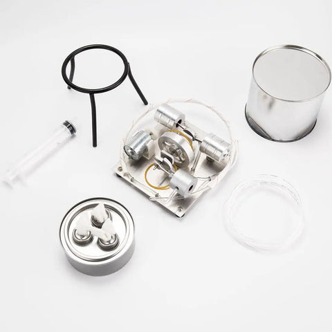 DIY Steam Engine Model Kit With Boiler Syringe Alcohol Burner And Electric Generator For Hands On STEM Experiments Build Your Own Real Power System At Home For Makers, metal parts
