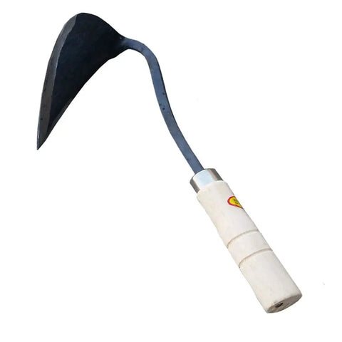 Forged Garden Hand Plow Hoe With Sturdy Wood Handle Korean Daejanggan Style Ho Mi Weeding Sickle For Deep Weeds EZ Digger Tools