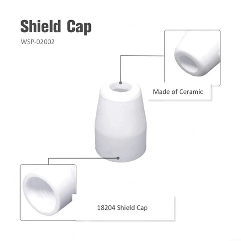 Ceramic shield cap for Plasma Cutter Consumables Kit For PCM 500i And PT 31XL Torch 50 Piece, model 18204