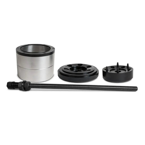 Pin and Bushing Adapter 15041 for Heavy Duty Semi Trucks and Equipment, metallic components laid out, compatibility with Starter Kit 15000