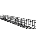 Pro Grade Wire Mesh Cable Tray System 10 Pack 6x4 Inch black tray angled view for data center cable management