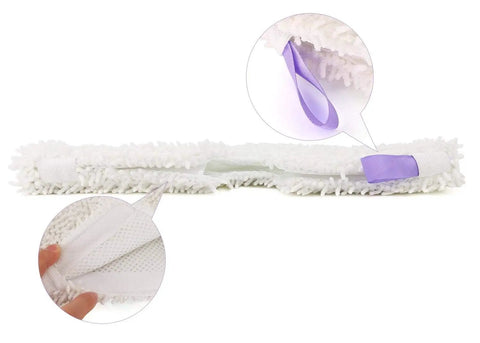 Replacement Steam Mop Pads 4 Pack Standard 13 X 7.5 Inch With 0.4 Inch Hook And Loop Fastener microfiber material detail