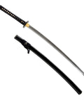 Unsharpened Aluminum Alloy Iaido Wakizashi Iaito for Safe Practice, 20.25 Inch Blade With Fuller Groove and Black Scabbard