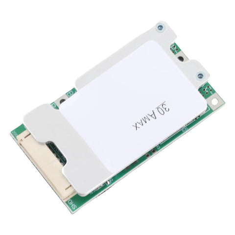 10S 36V 30A Lithium Ion Battery Management Board With Active Balancer And Charge Control For Electric Bikes And Solar Inverters side view with circuit layout