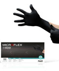 MidKnight Disposable Nitrile Gloves With Full Texture For Automotive And Industrial Work Black XL Latex Free Powder Free Grip