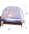 Folding Mosquito Net Tent Canopy For Beds Pop Up King Size Portable Netting With Bottom For Babies And Adults Easy Setup