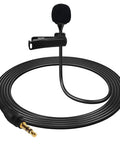 Mic 3 Wireless Microphone System With 2 Transmitters And 1 Receiver, Clip On Lavalier Mic Detail, Black Cable and Clip