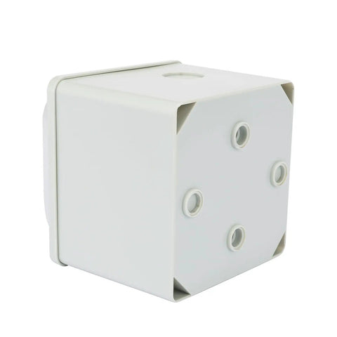 SZW26 20 4 L Cam Switch Enclosure Weatherproof Box, 80mm square, industrial grade, side view, for 20A switches and power control.