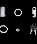 Components of Beefy 30mm Cabinet Lock With Two Keys Metal Cylinder Cam Locker for secure home office use.