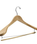 Natural Wooden Suit Hangers With Non Slip Bar And 360 Degree Swivel Hook For Men Heavy Duty Coat Hangers Smooth Finish Durable Closet Organizers Pack Of 6