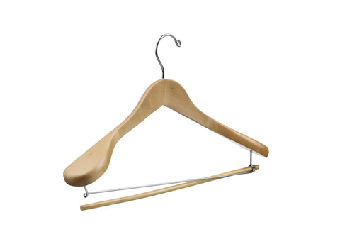 Natural Wooden Suit Hangers With Non Slip Bar And 360 Degree Swivel Hook For Men Heavy Duty Coat Hangers Smooth Finish Durable Closet Organizers Pack Of 6