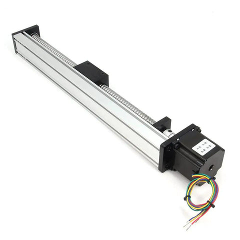 300mm Travel Linear Rail Guide Kit With Square Rails And SFU1605 Ballscrew For DIY CNC Router X Y Z Linear Stage Actuator Nema 23 Motor Included Beefy Aluminum Build Delivers Smooth Glide And Precise Motion, aluminum rail with NEMA23 motor