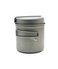 Titanium 1100ml Pot And Pan Set For Backpacking Ultralight Outdoor Cooking Gear with folded handles