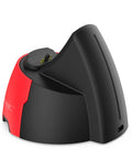 Compact Single Slot Charging Stand For Elite Controller Dock with black and red ABS build visible from side