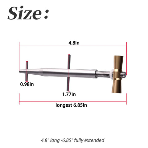 4.8 Inch Stainless Steel Tool With Aluminum Bronze T Bar Nut For Repair Hoses And Small Wire Or Cable Strips Under 0.062 Inch Diameter Beefy Pro Grade Heavy Duty Hand Tool For Home Or Shop Use, size diagram 4.8in to 6.85in