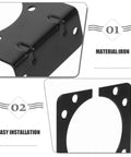 Heavy Duty 7 Pin Trailer Wiring Connector With Easy Install Mounting Brackets Stable Power Transmission Wide Compatibility Iron Bracket Kit For Rugged Use Includes 2 Pieces, iron bracket detail