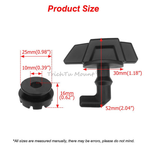 Dimensions of 2 Pack Hood Latch Toggles And Grommets Kit For Polaris RZR 900 1000 Ranger 570 900 1000 Ace 325 570 Sportsman 850 1000 Brutus HD