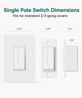 Hella Smooth WiFi Smart Dimmer Switch For Single Pole Wiring dimensions 5.07 inches by 3.34 inches, designed for standard gang covers.