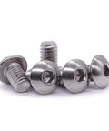 Hella Smooth M6 Button Head Socket Cap Screws 304 Stainless Steel 18 8 Allen Hex Drive Full Thread 10mm Length set of four screws