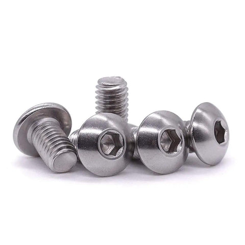 Hella Smooth M6 Button Head Socket Cap Screws 304 Stainless Steel 18 8 Allen Hex Drive Full Thread 10mm Length set of four screws