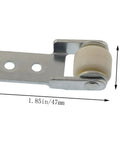 4 Pcs Track Wheel Set For Chest Of Drawers And Sliding Doors, 47 X 22 Mm Iron And Plastic Guide Wheel, close-up view