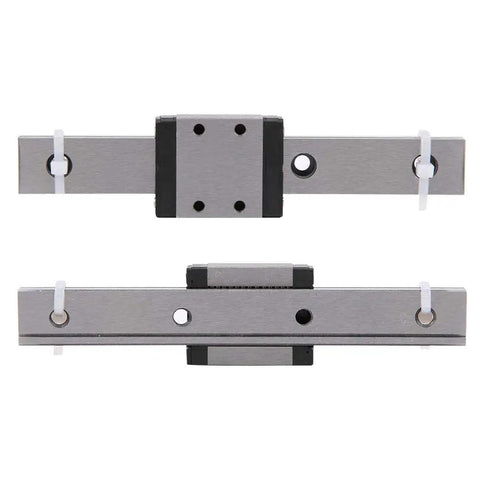 Heavy Duty 110mm Steel Linear Guide Rail Slider Block For Automation Equipment CNC Machinery And Precision Motion Systems Compact Yet Rugged Miniature Slide Built To Last With Smooth Accurate Movement. 110mm steel linear guide rail slider block, front and side view