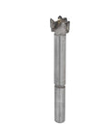 Front view of a metal hinge-boring drill bit, 12mm diameter, 76mm long.
